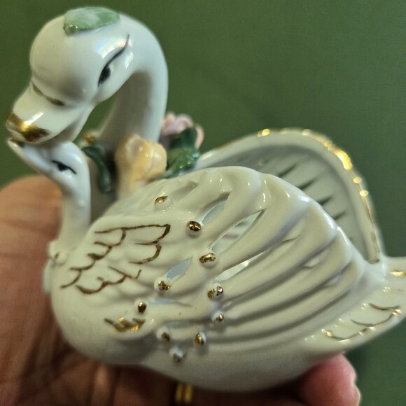 Vintage Victorian Chair and Swan Trinket Dish - Picture 4 of 13